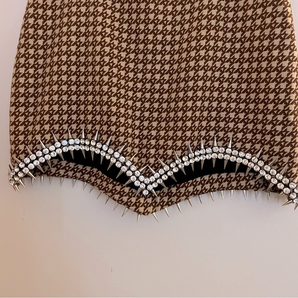 Area Embellished Houndstooth Mini Skirt - Picture 4 of 10